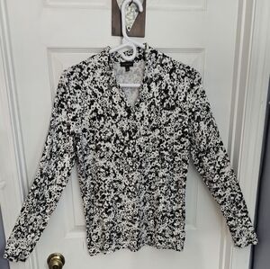 Talbots Small  Monochrome  Print Top